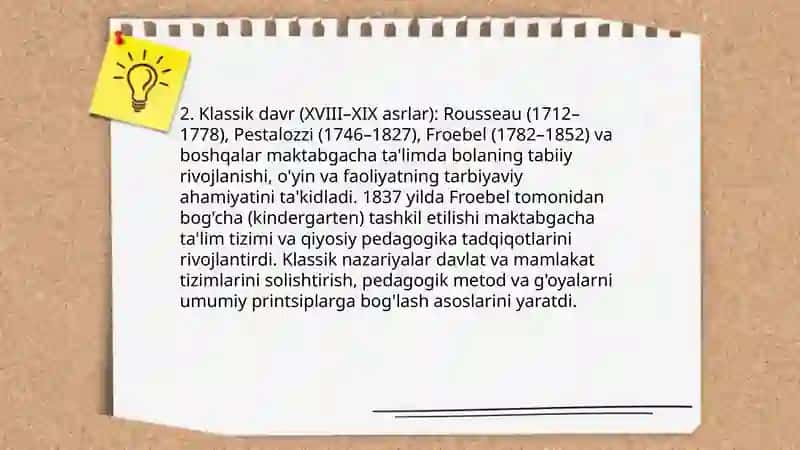Maktabgacha ta'limda Qiyosiy pedagogika FANING taraqqiyot bosqichlari 4