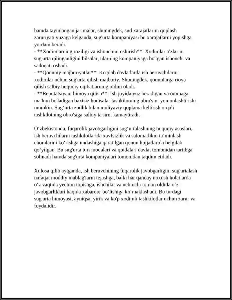 ISH BERUVCHINING FUQAROLIK JAVOBGARLIGINI SUGURTALASH 4