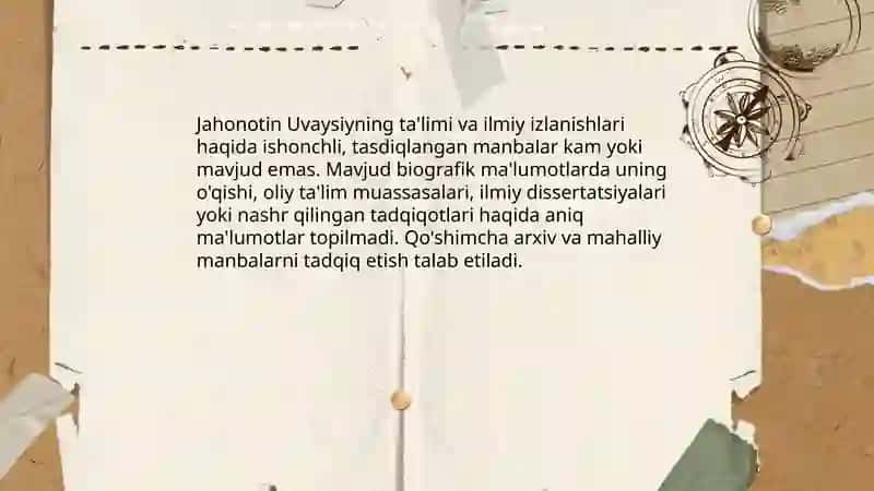 Jahonotin Uvaysiy hayoti va adabiy faoliyati 4