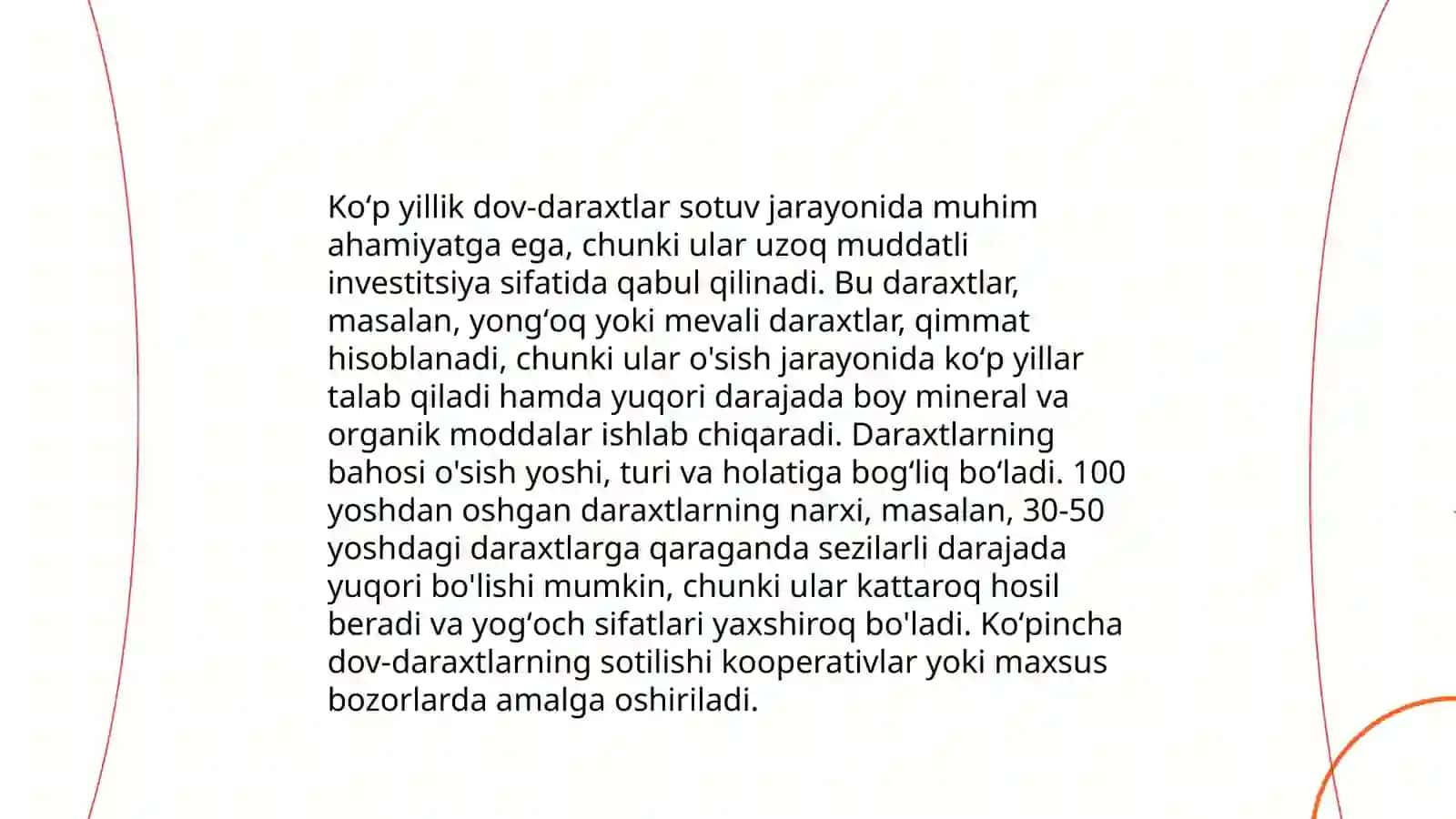 Koʻp yillik dov-daraxtlar koʻchmas mulk obyekti sifatida oʻrganish 4