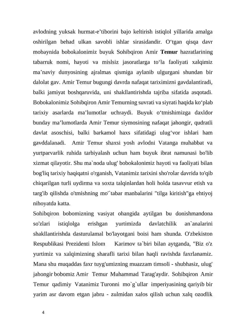 TEMUR TUZUKLARI TARIXIY ASARINING AHAMIYATI 4