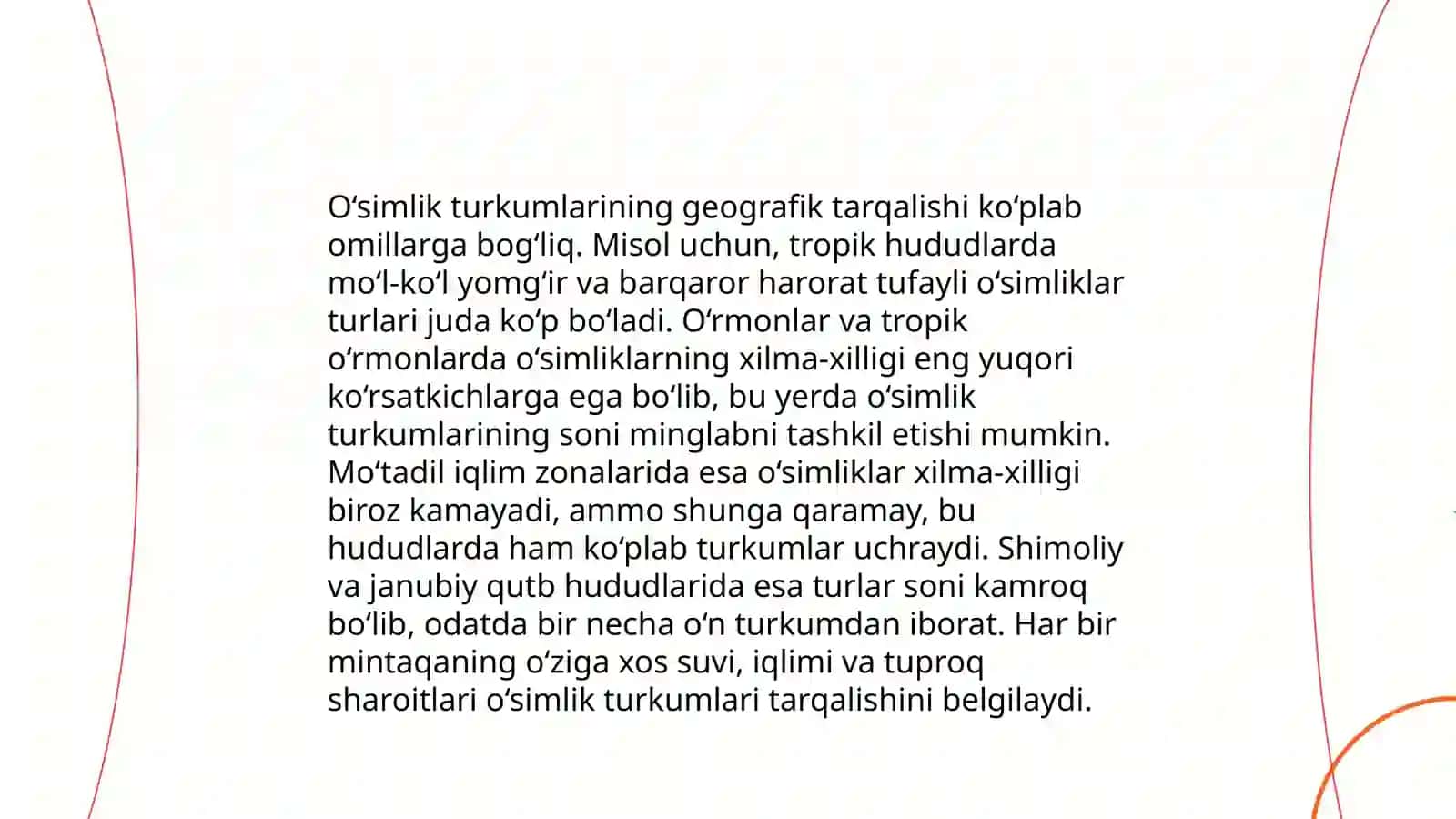 Oʻsimlik turkumlari va ularning tabiiy joylashuvlari xaritada belgilash 4