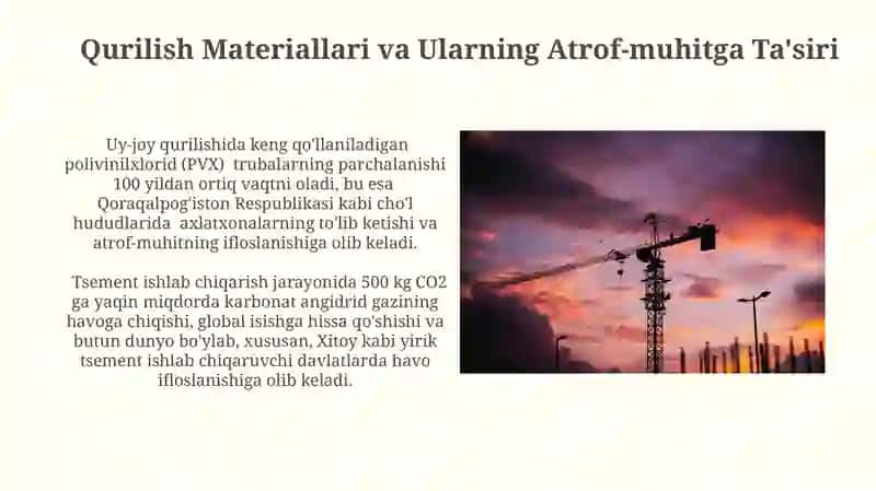 Qurilish kimyosi va ekologik muammolari 4