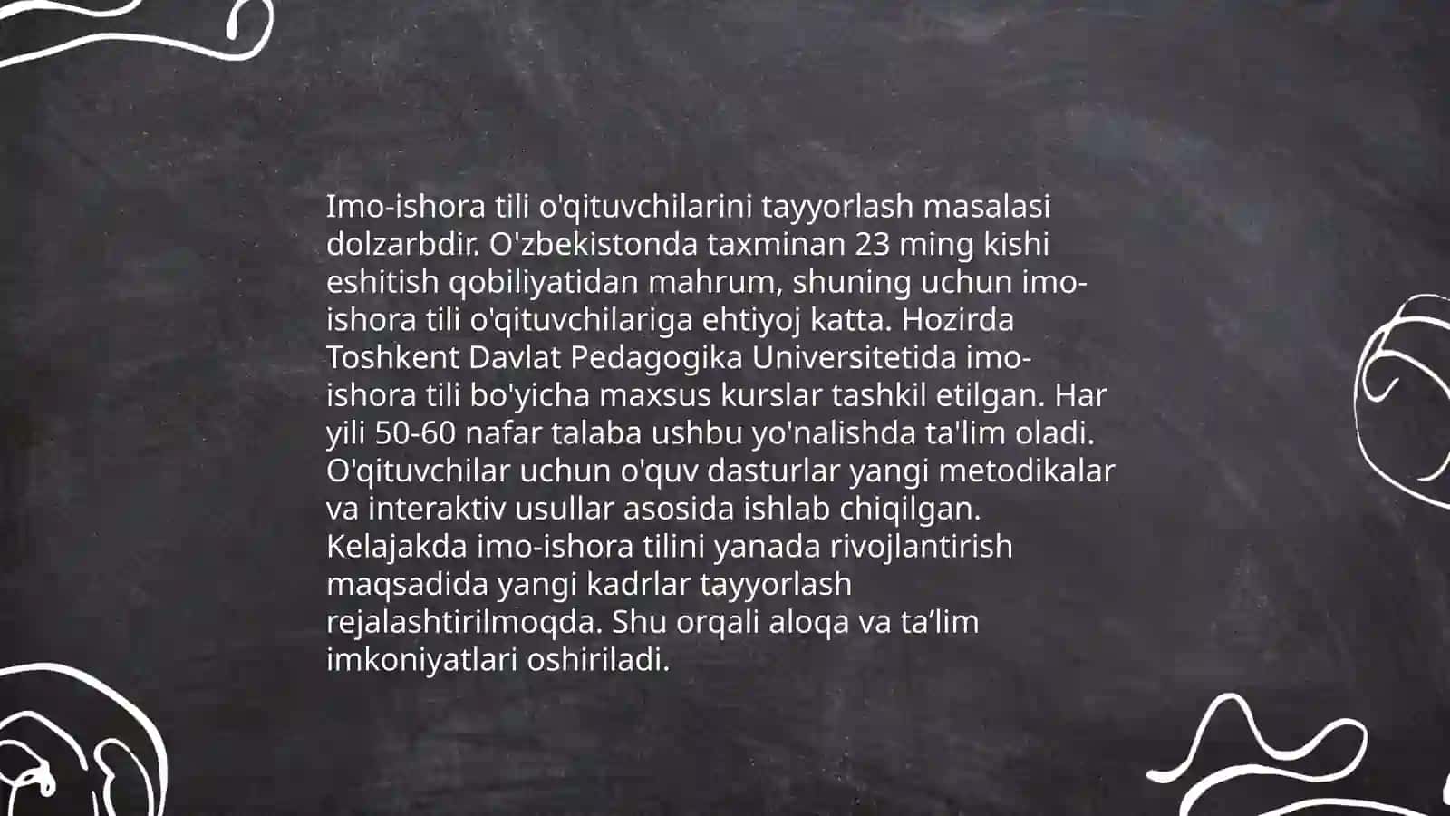 OʻZBEK IMO-ISHORA TILI VA BRAYL ALIFBOSINI RIVOJLANTIRISH BO'YICHA QO'SHIMCHA CHORA-TADBIRLARI TO'G'RISIDA 4