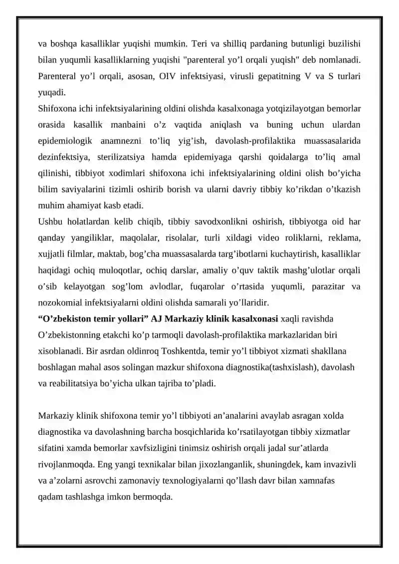 DAVOLASH MUASSASALARINING FAOLLIYATI BILAN TANISHUV 4