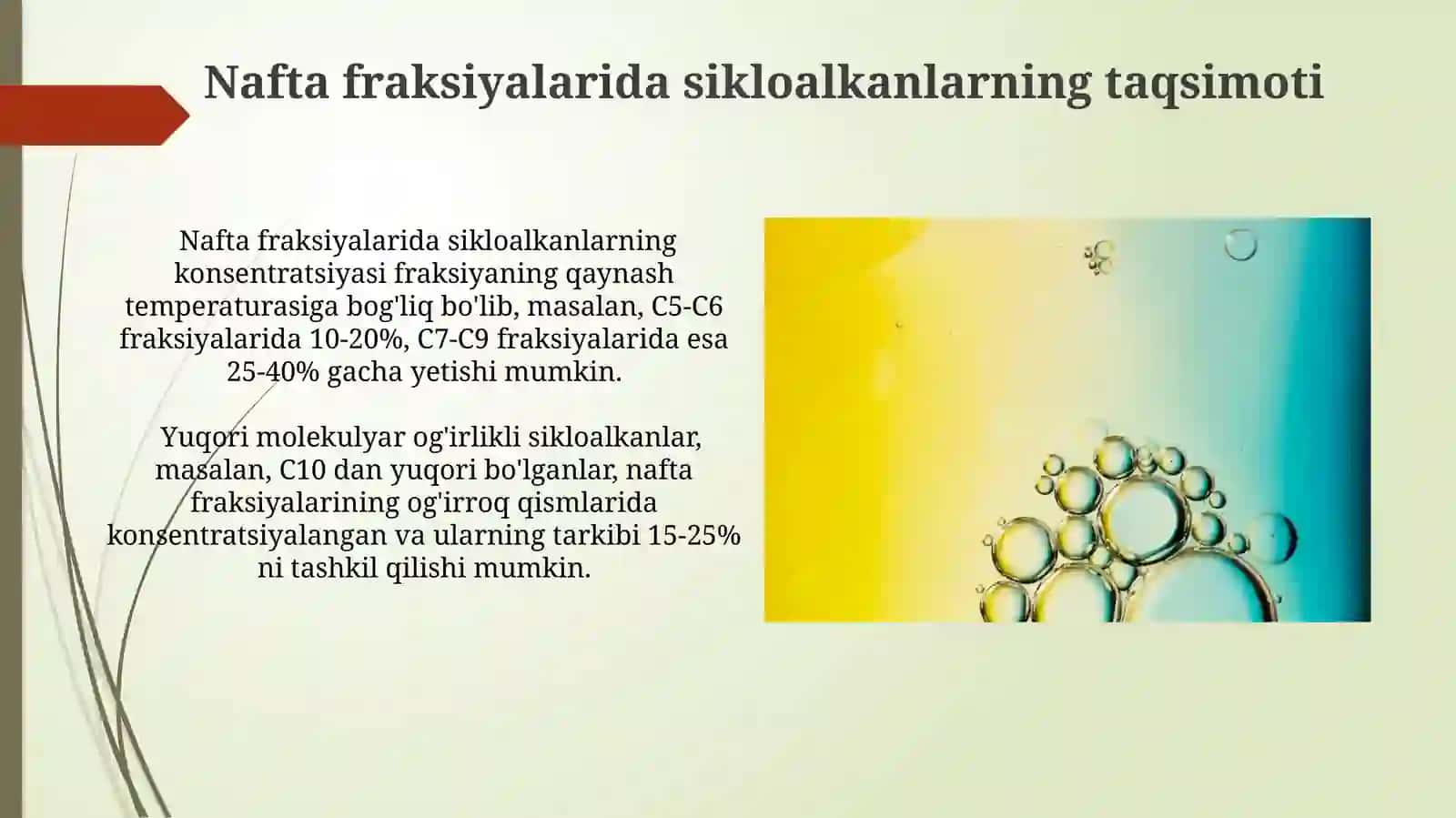 Neft tarkibidagi Sikloalkanlar naftenlar xossalari neft va tabbiy gazning xomashyolari 4