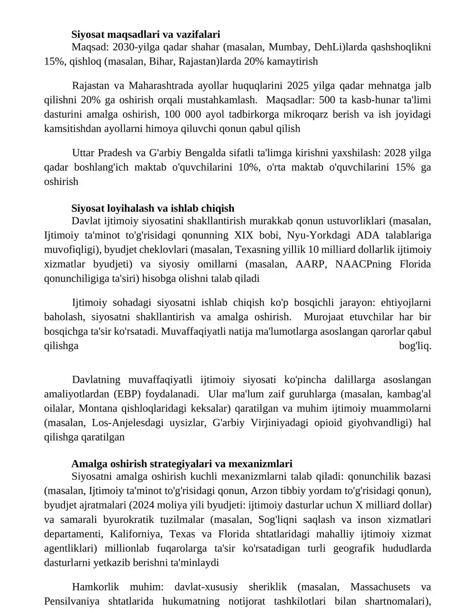 Sifat sohasida davlat siyosatini shakllantirish 4