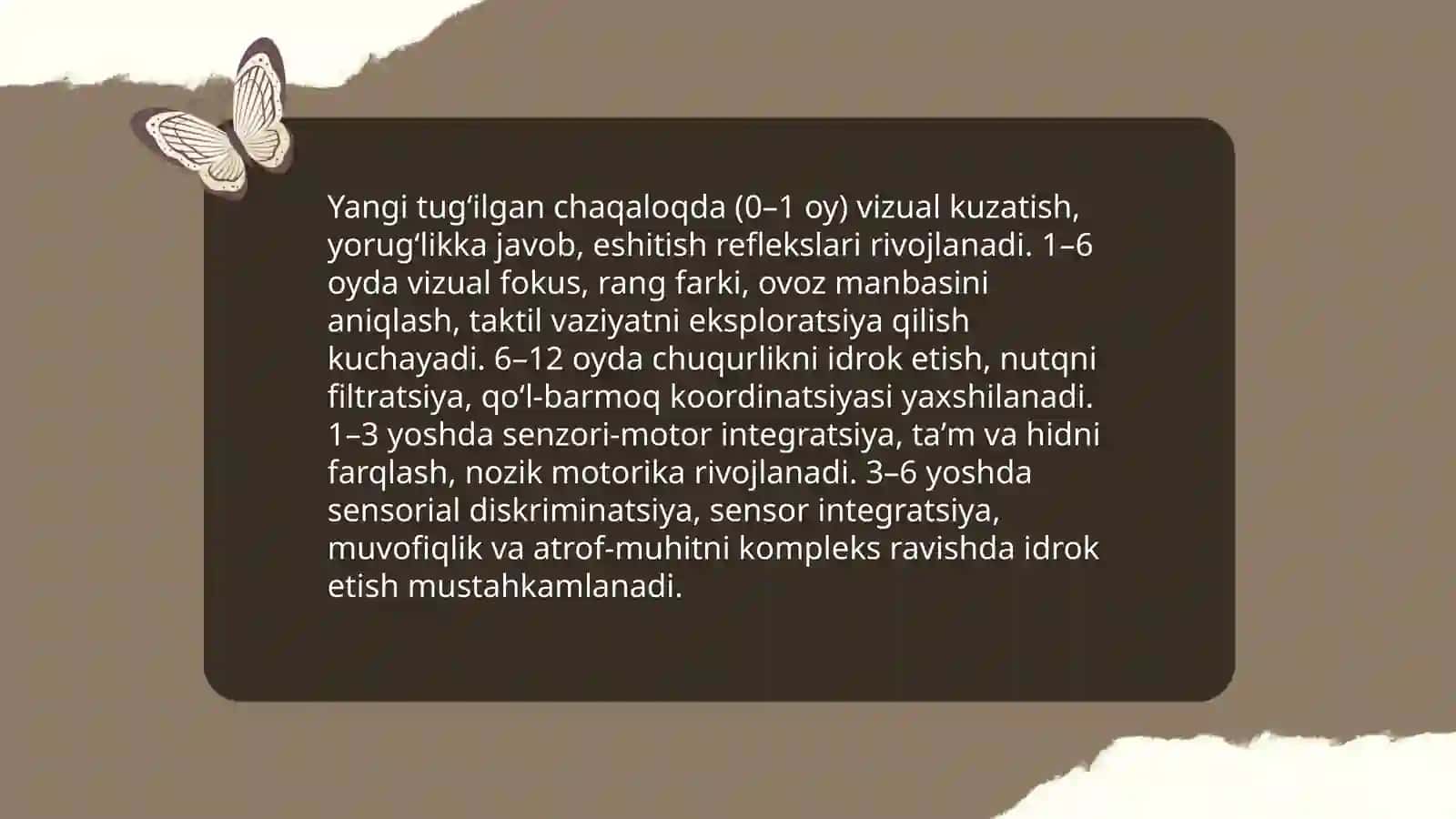 Maktabgacha yosh-sensor jarayonlarni rivojlanish davri 4