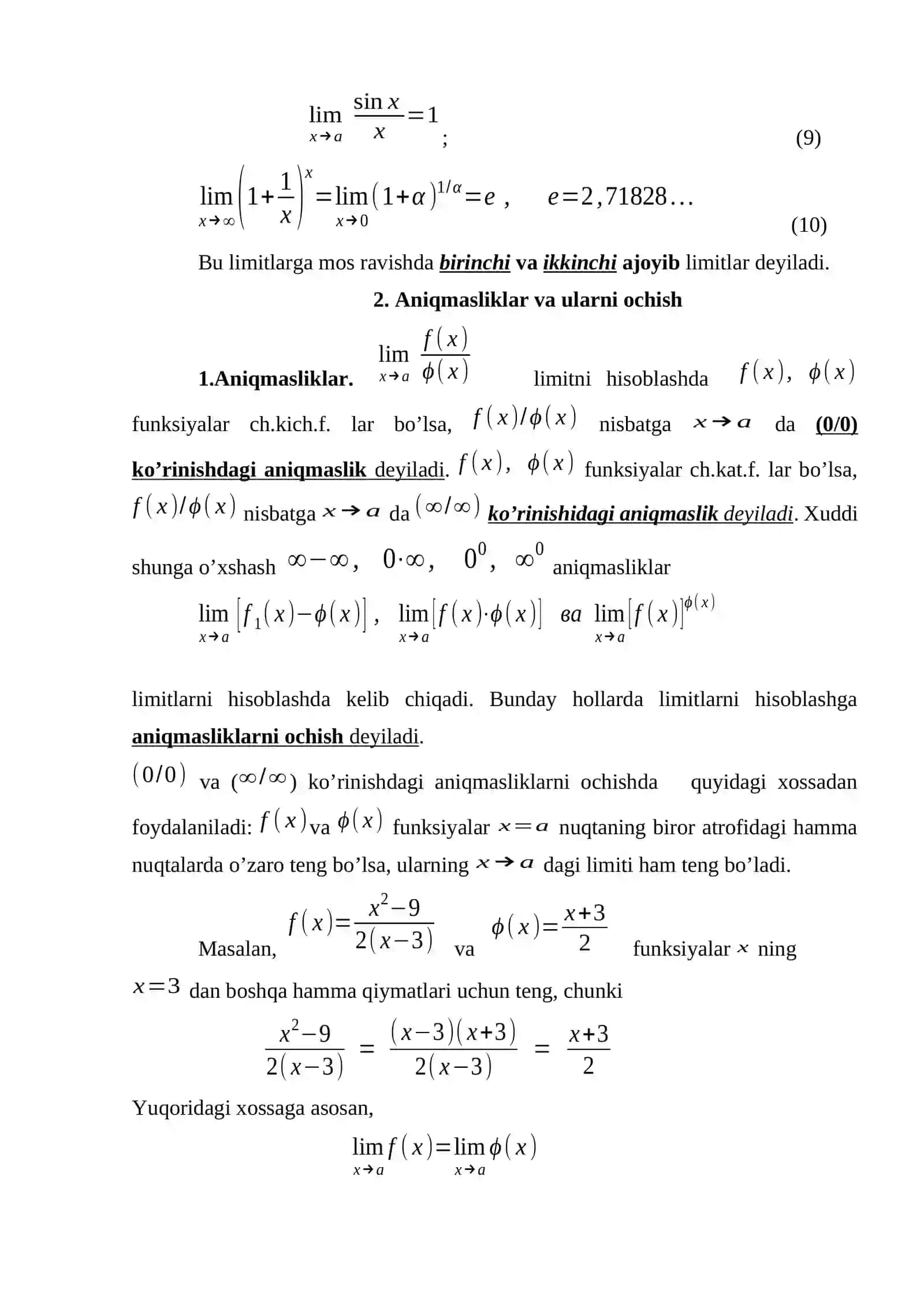 Ajoyib limitlar 4