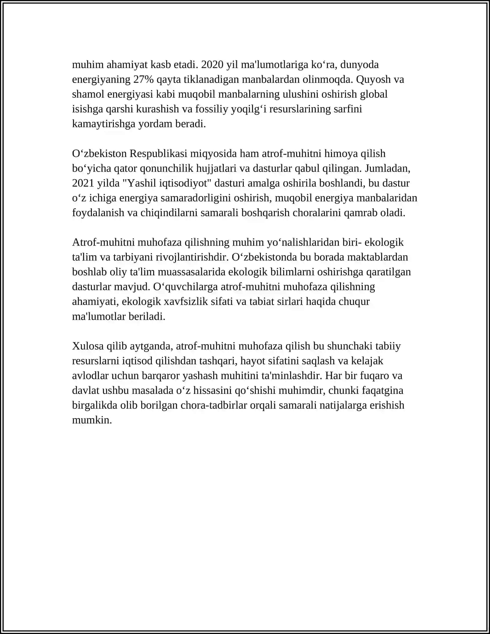 SHAXS TARBIYASIDA ATROF-MUHITGA BÒLGAN ONGLI MUNOSABATNI SHAKILLANTIRISH 4