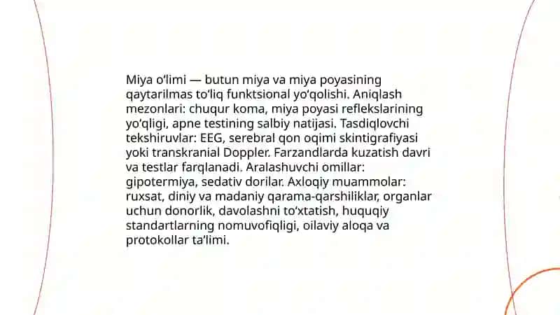 Oʻlim hodisasi va oʻlish jarayonining bioetikaviy jihatlari 4