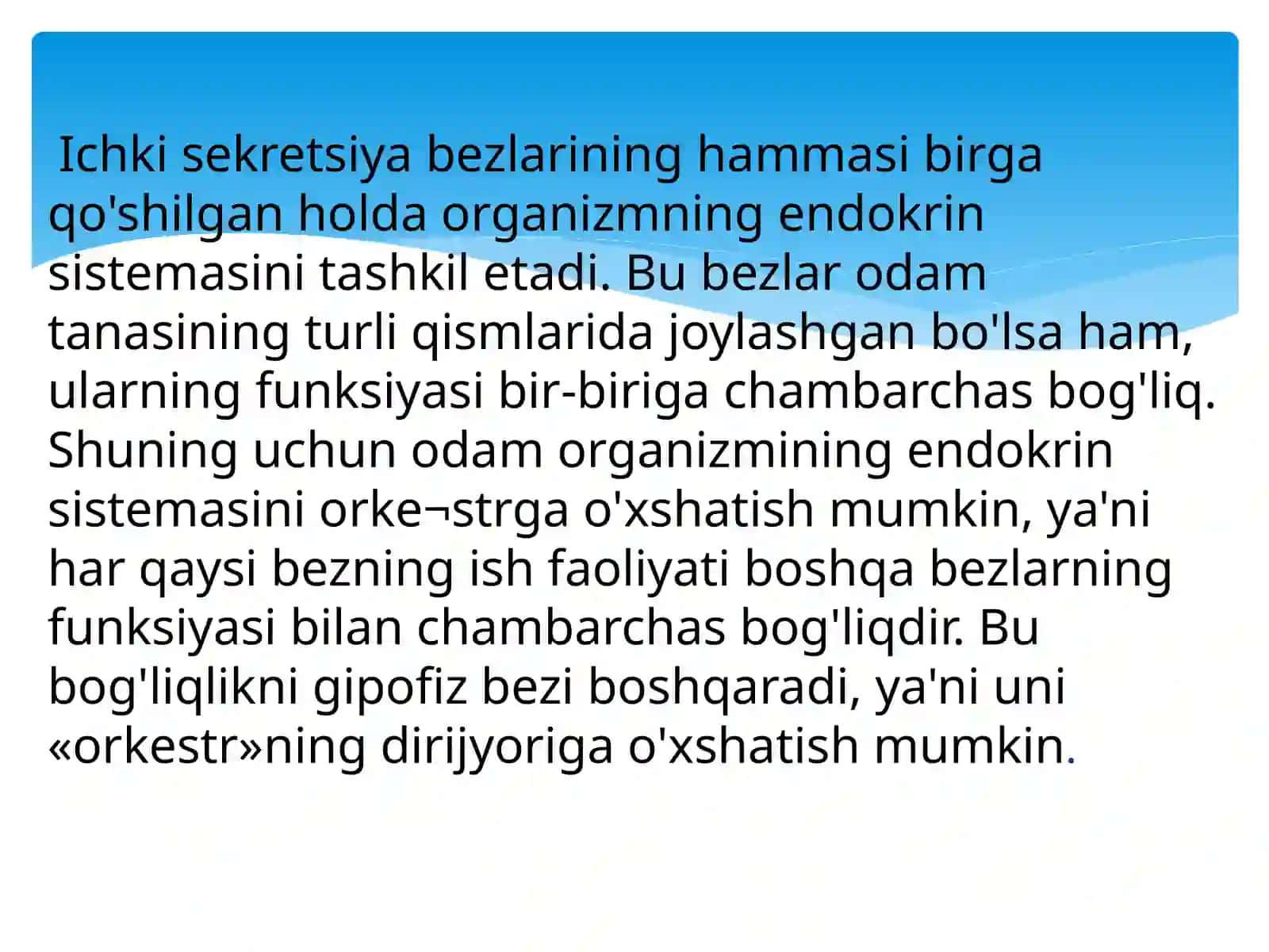 ODAM ANATOMIYASI VA FIZIOLOGIYASI FANIDAN MUSTAQIL ISH 4