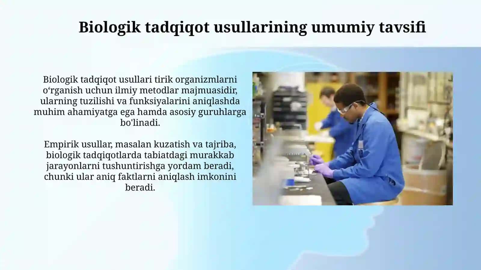 Turli biologik tadqiqot usullarini otkazish 4