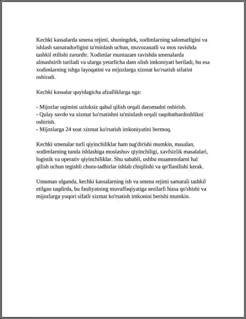 KECHKI KASSALARNING FAOLIYATI 4