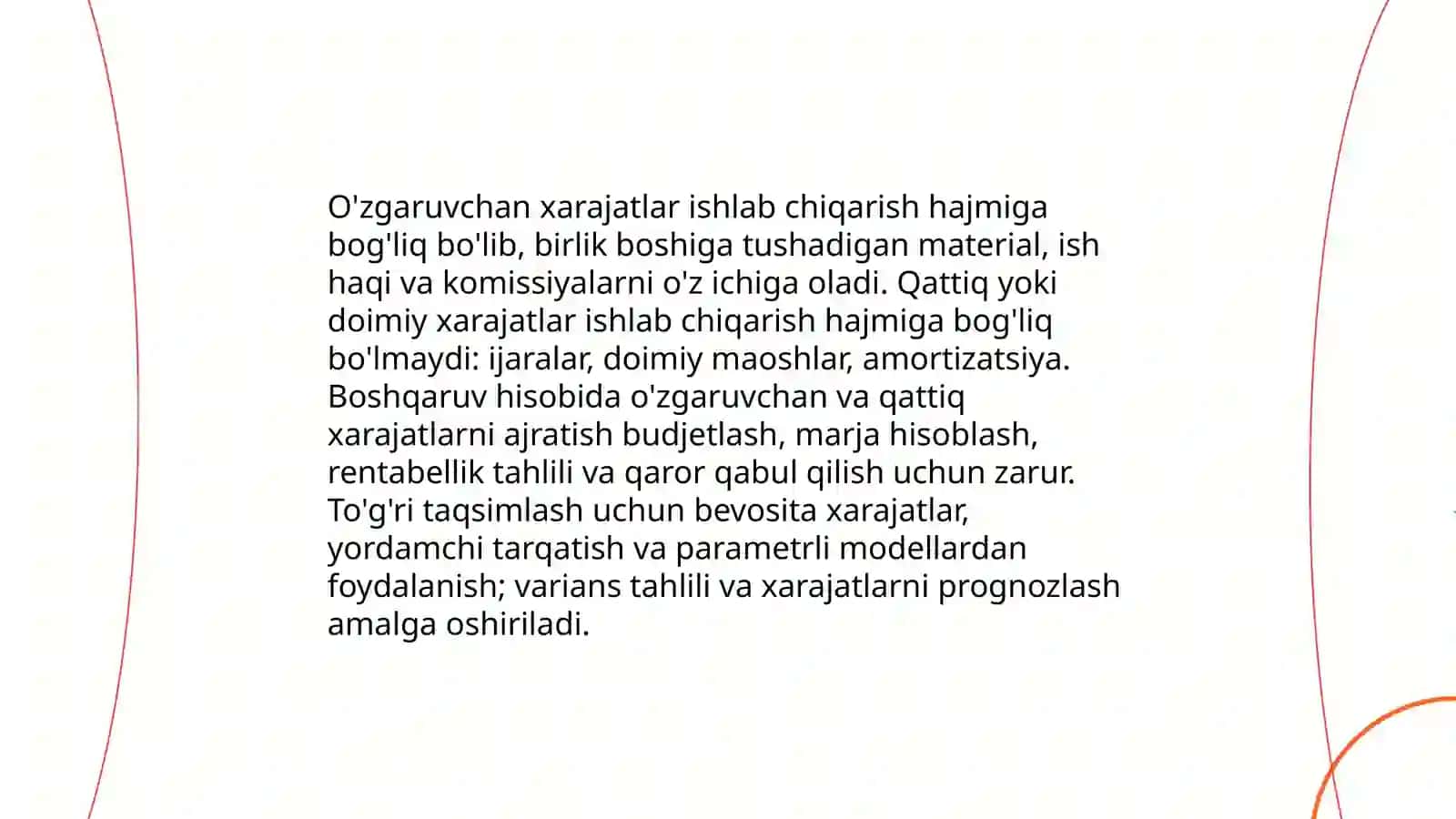 Boshqaruv hisobini tashkil qilishda xarajatlarni hisobga olish xususiyatlari 4