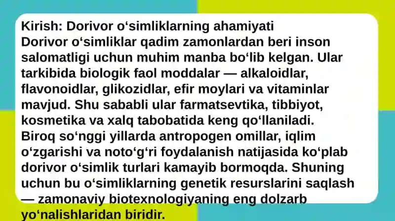 Dorivor o‘simliklarning urug‘ banki va urug‘dan tiklanish jarayoni 4