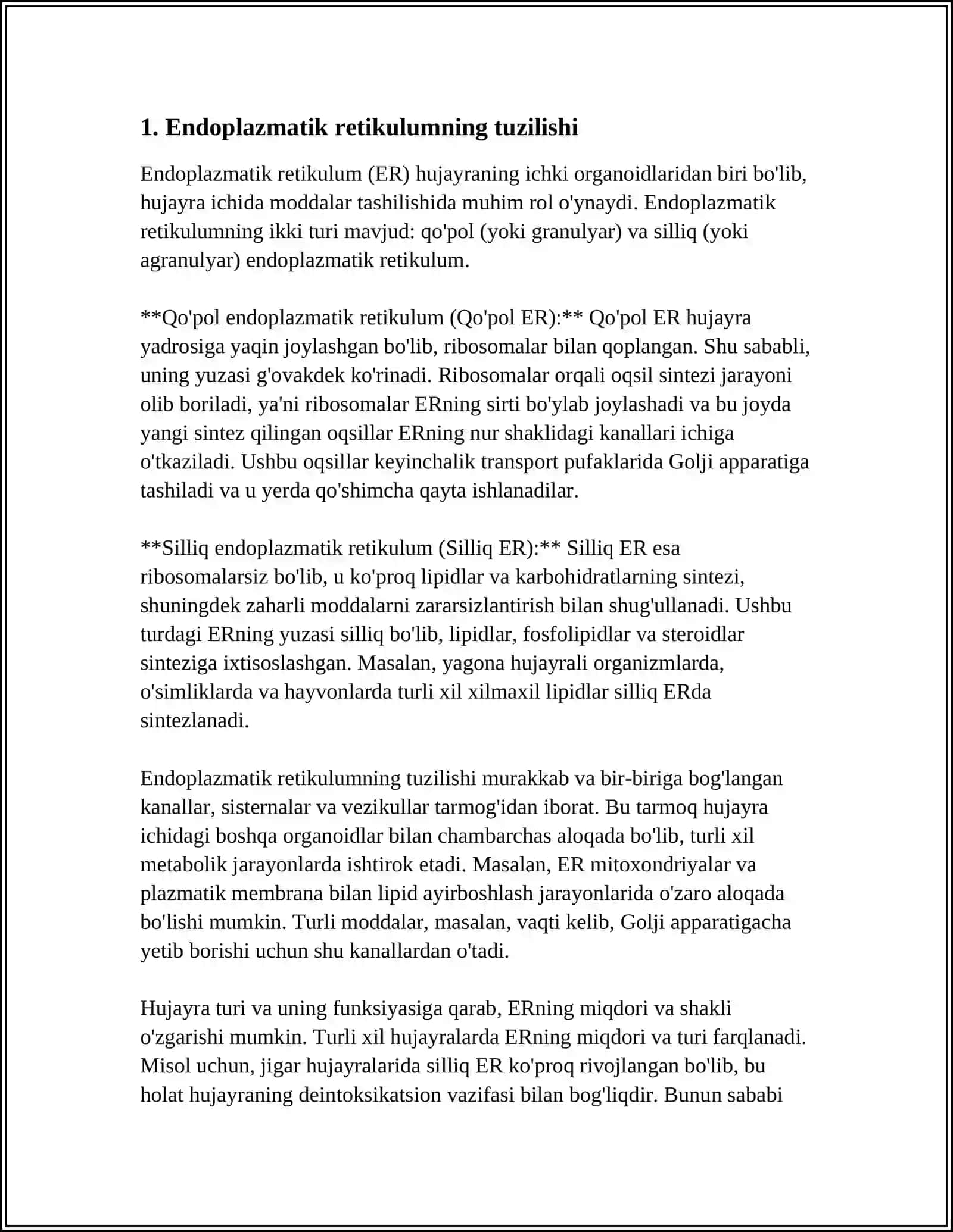 ENDOPLAZMATIK RETIKULUMNING(EPR).RIBOSOMA. GOLJI APPARATI VA LIZOSOMALAR 4