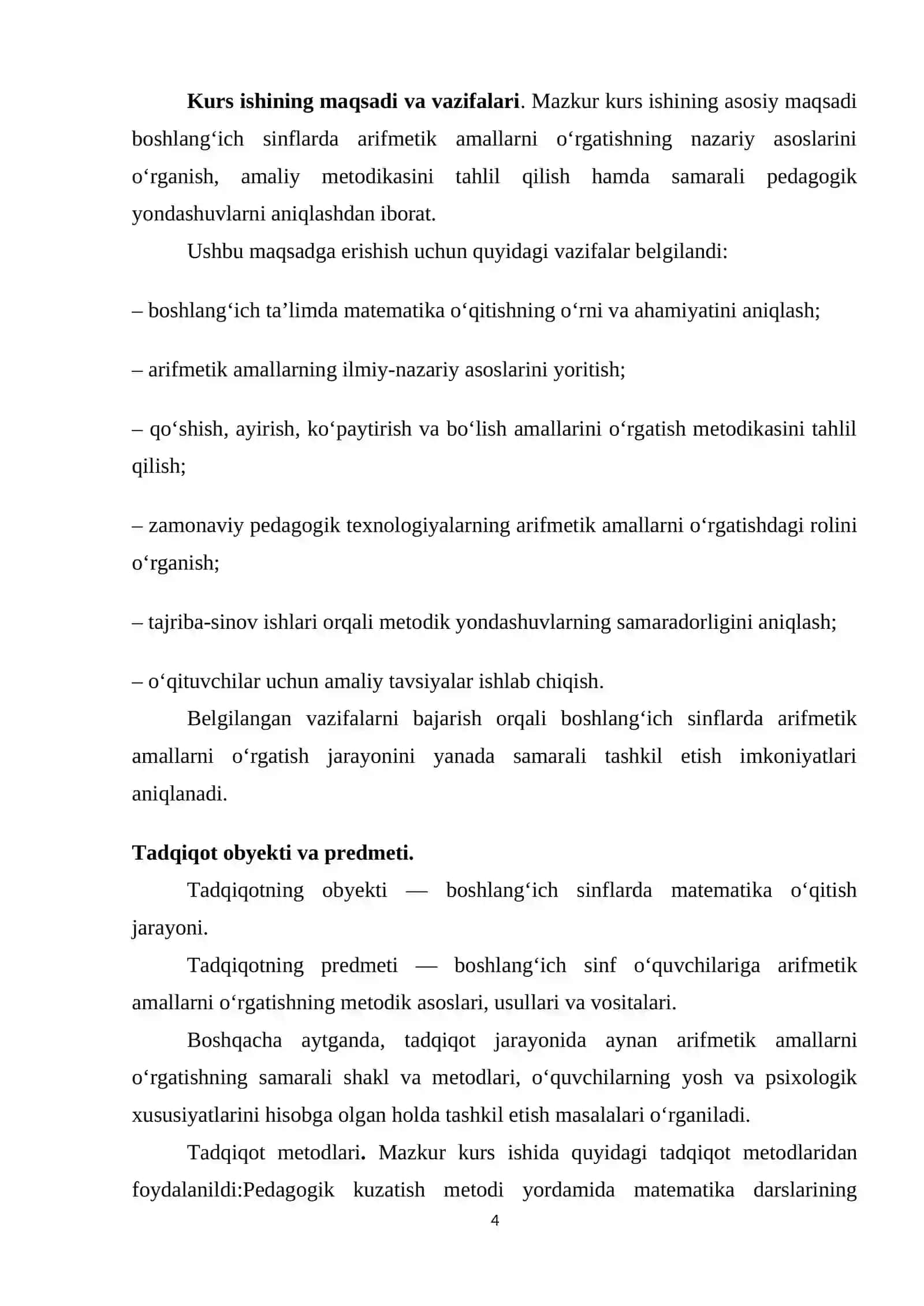 BOSHLANGʻICH SINF OʻQUVCHILARIGA ARIFMETIK AMALLARNI OʻRGATISHNING METODIK ASOSLARI 4