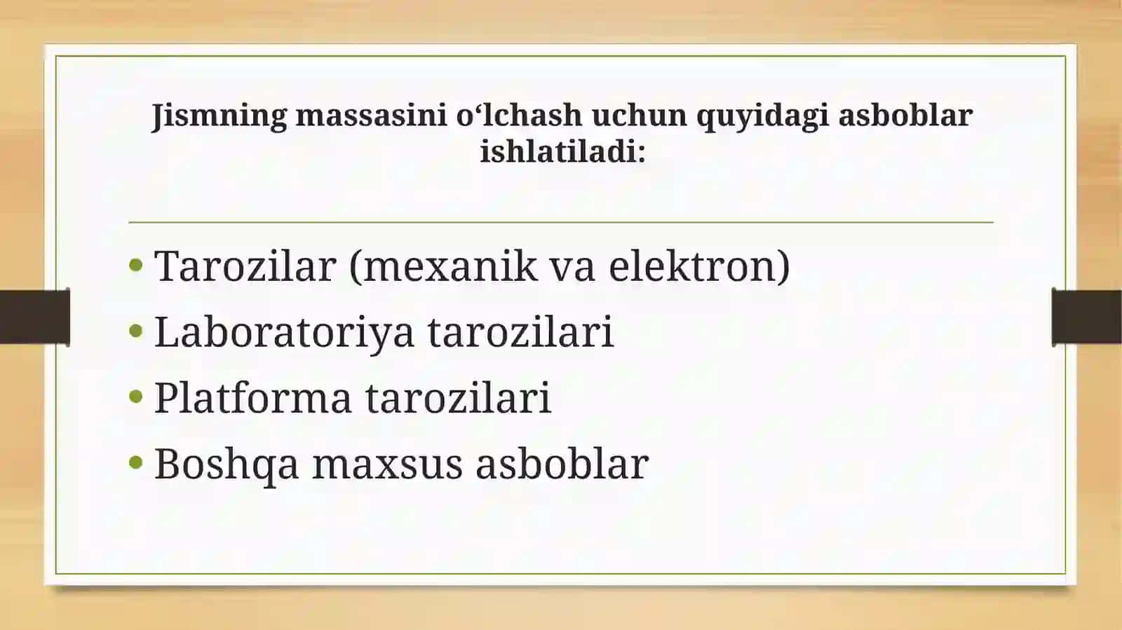 Jismning massasini o‘lchash 4
