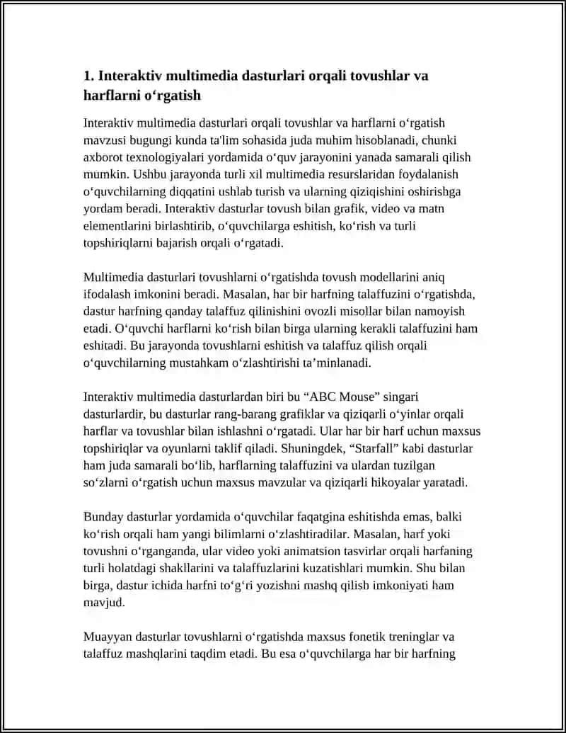 TOVUSHLAR VA HARFLARNI O‘RGATISHDA AXBOROT TEXNALOGIYALARIDAN FOYDALANISH 4