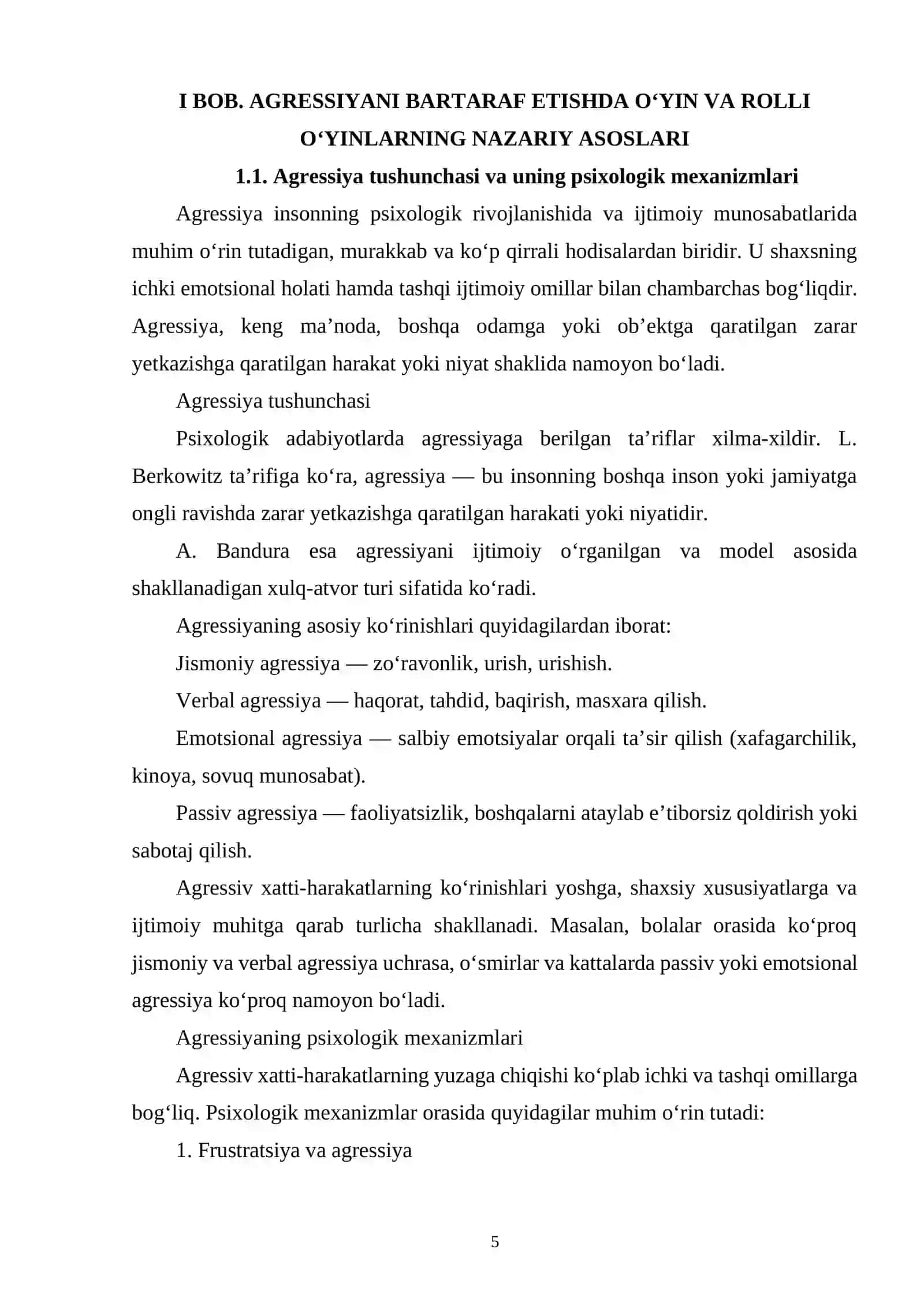 AGRESSIYANI BARTARAF ETUVCHI OʻYIN VA ROLLI OʻYINLAR 4