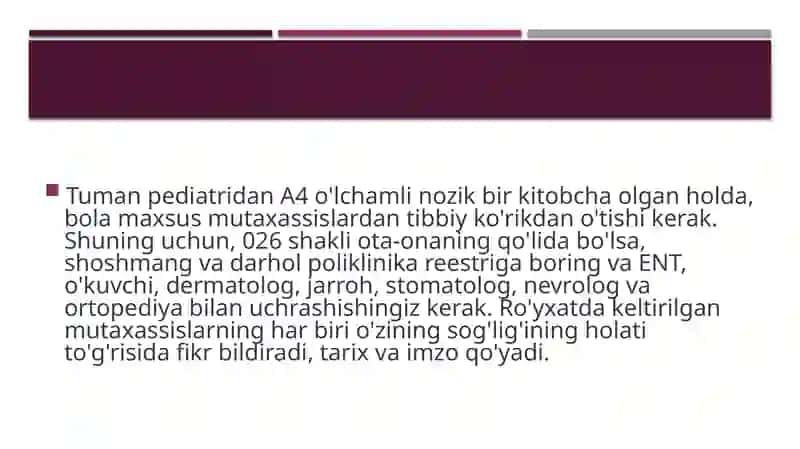 Bolalar shifoxonasi va poliklinikasi faoliyati ko'rsatkichlari 4