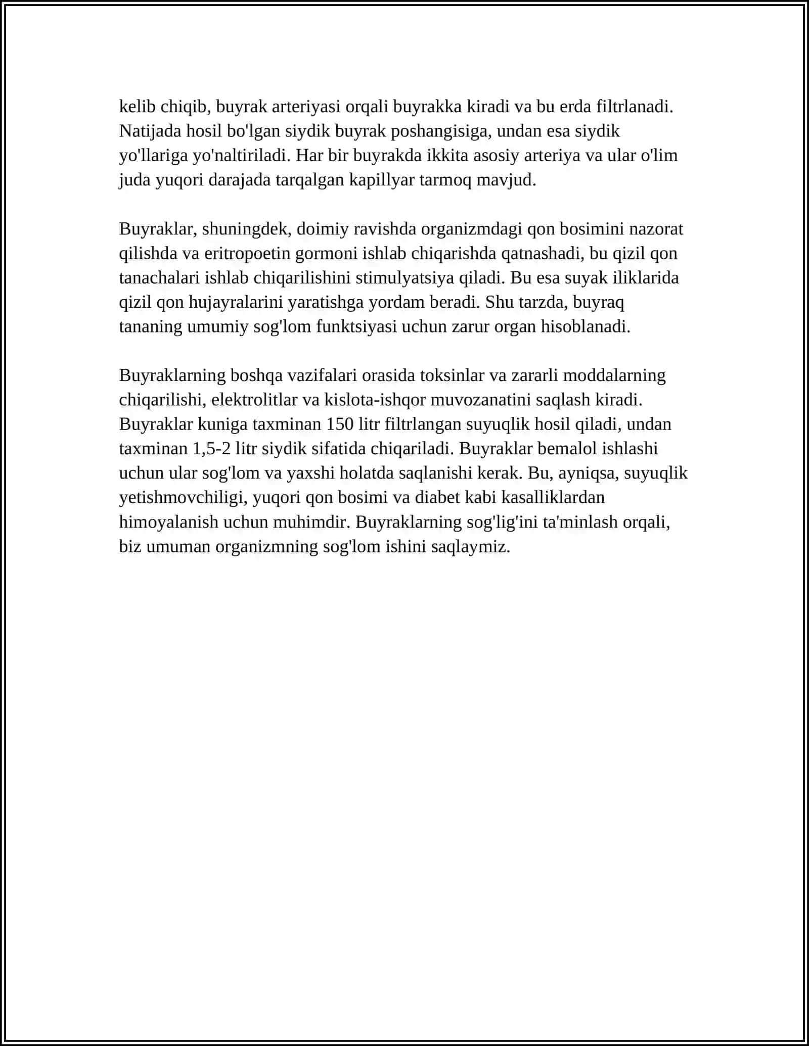 AYIRISH ORGANLARINING TUZULISHI (BUYRAK SIYDIK YOLI QOVUQ ) AYIRISHDA TERINING FUNKSIYASI 4