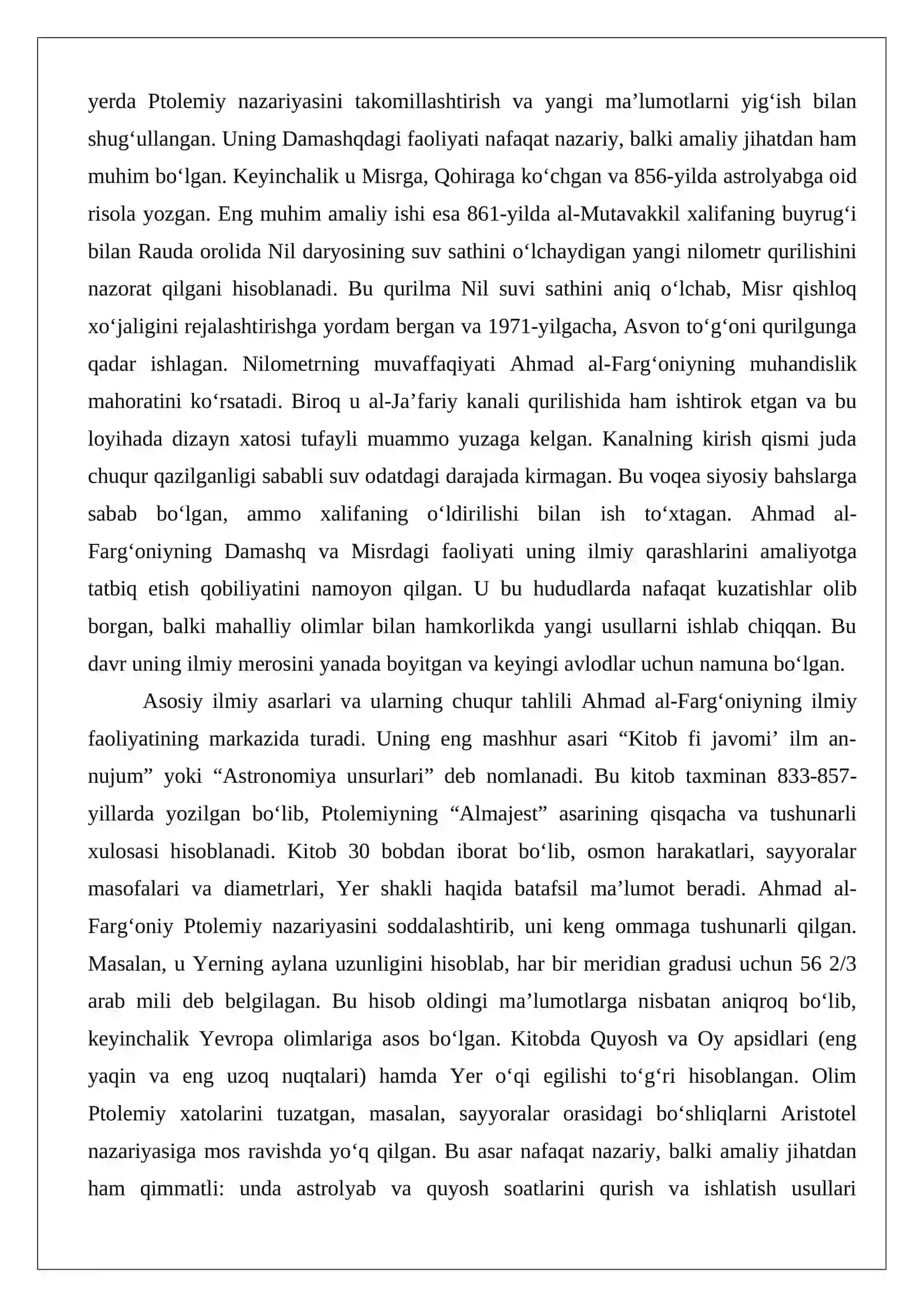 Ahmad al-Farg‘oniyning hayoti va ilmiy faoliyati 4