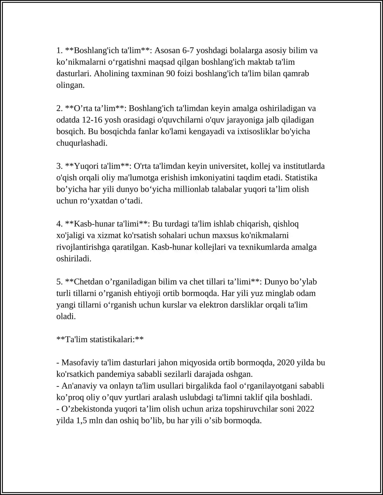 TA’LIM OLISH JARAYONING SHAKILLARI 4