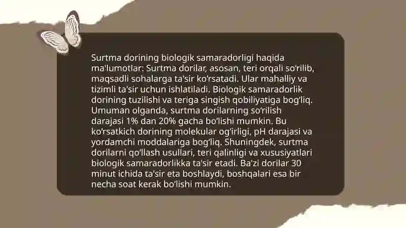 Surtma dori vositasi uchun reglament tuzish 4