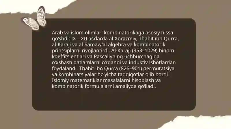 Kombinatorika fani rivojlanish tarixi 4