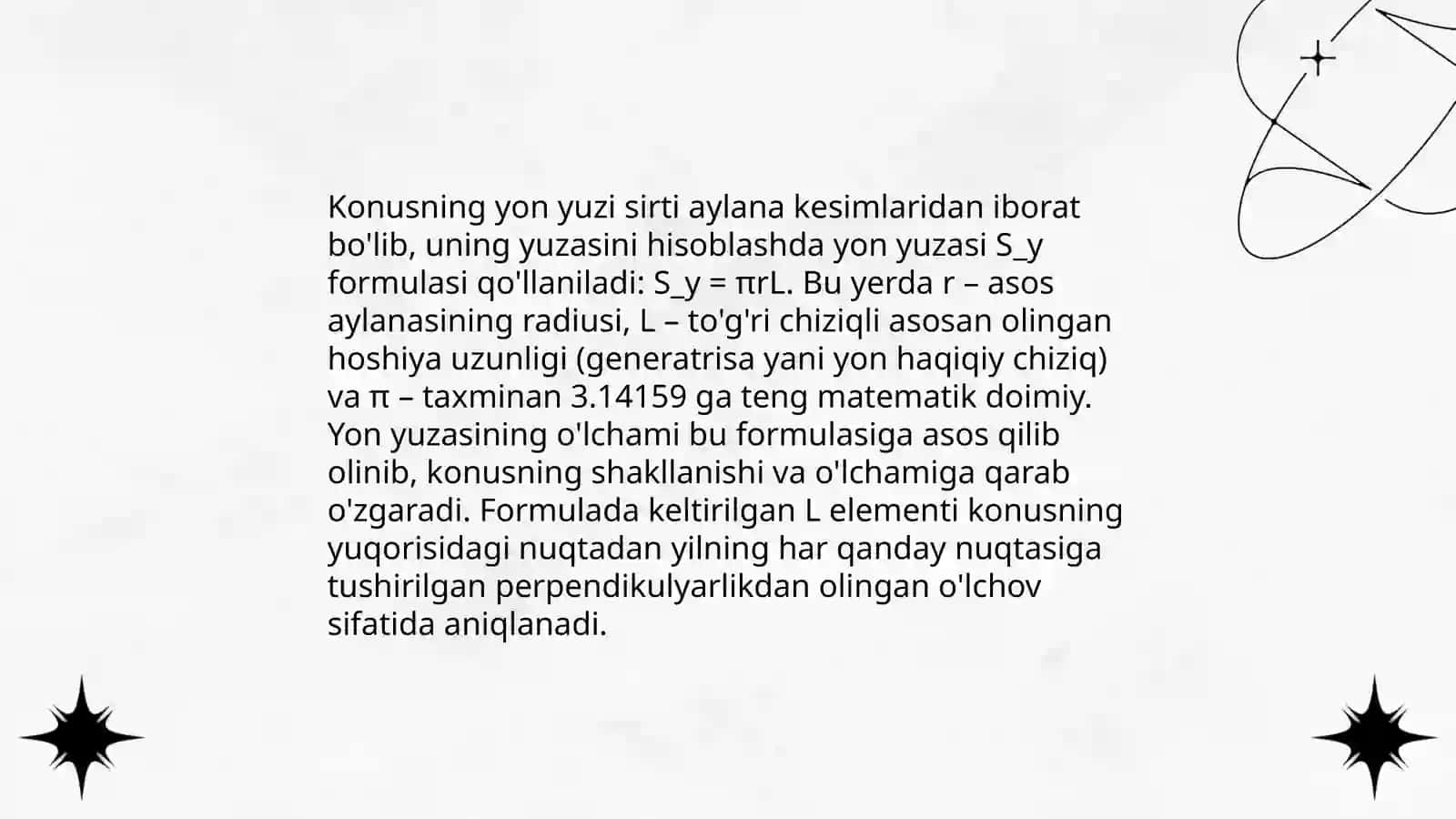 Konus formulalari 4