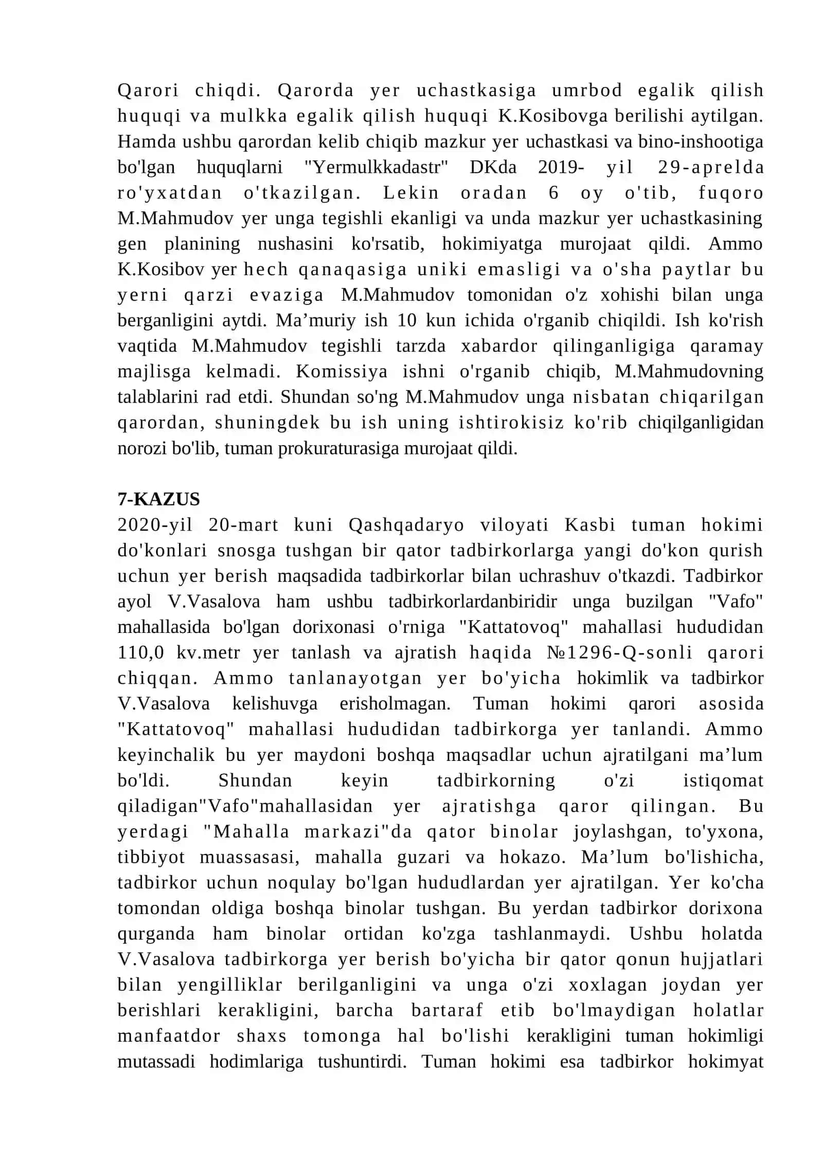 Ma'muriy huquq yakuniy kazuslar 4