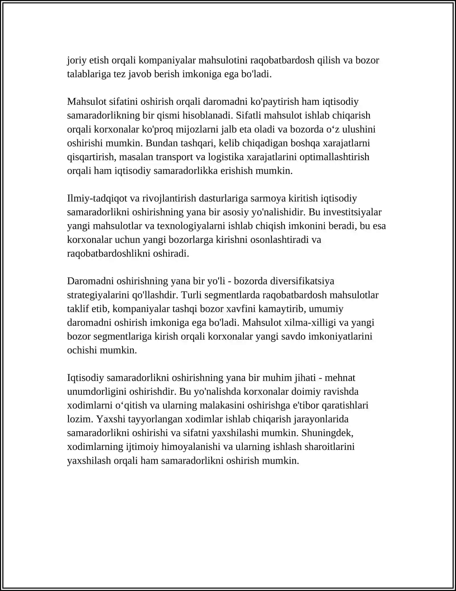 REZINA-POLIMER MATERIALLAR ISHLAB CHIQARISHNING IQTISODIY SAMARADORLIGI. MEHNAT MUHOFAZASI VA TEXNIKA XAVFSIZLIGI 4