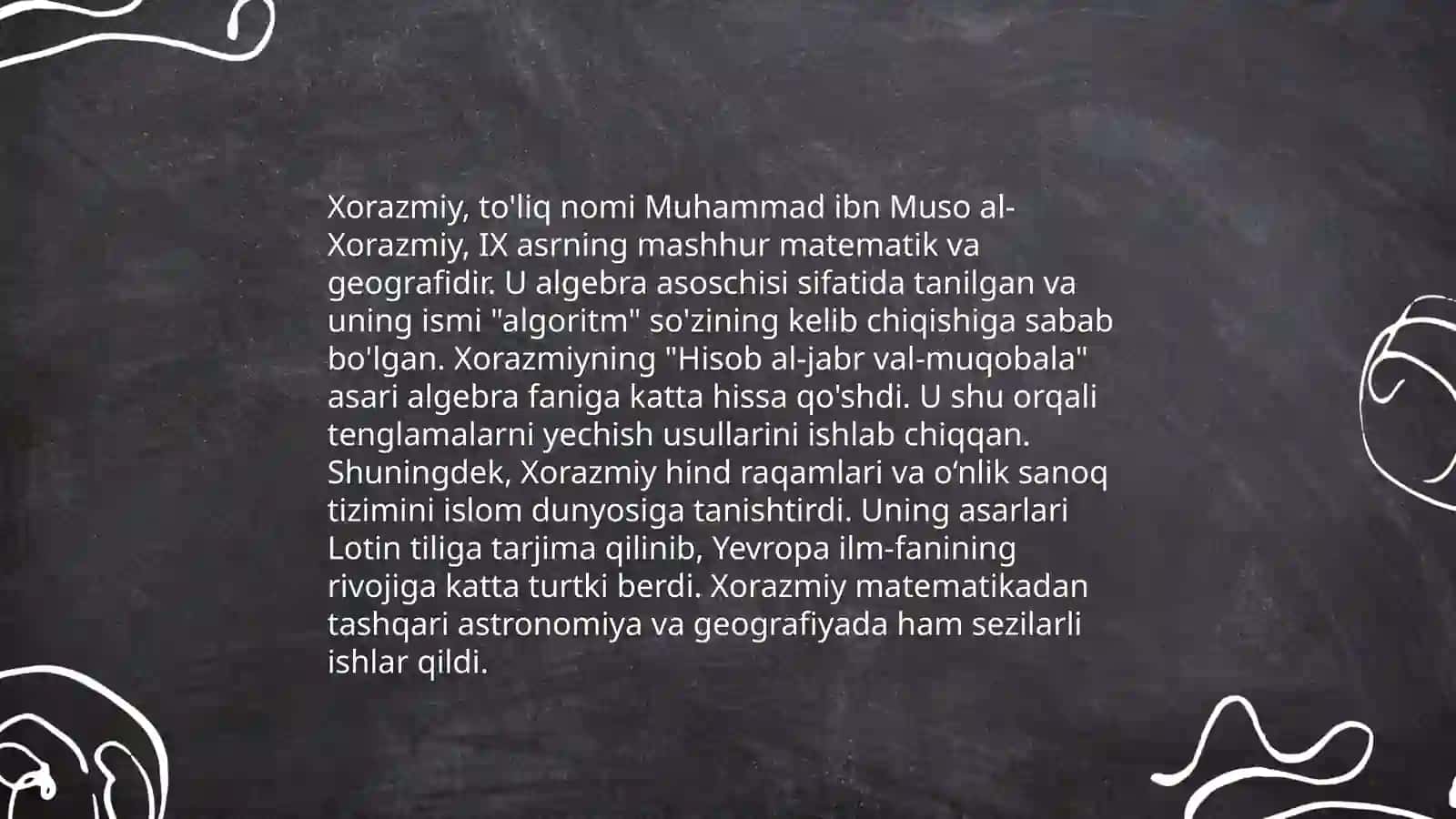 IX-XII asrlarda mamlakatimizda rõy bergan madaniy uyĝonish. Buyuk allomalarning jahon sivilizatsiyasiga qôshgan hissasi 4