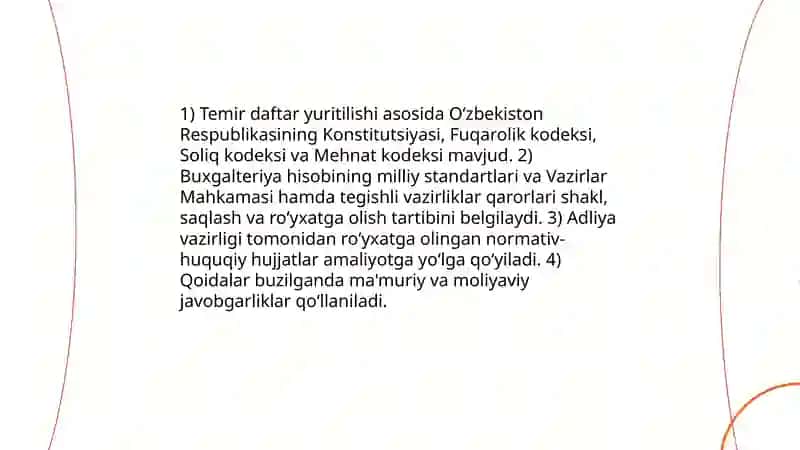 Temir daftarning joriy etilishi va yuritilishi 4