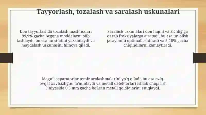 Javdar unidan non ishlab chiqarishning apparaturaviy texnalogyasi 4