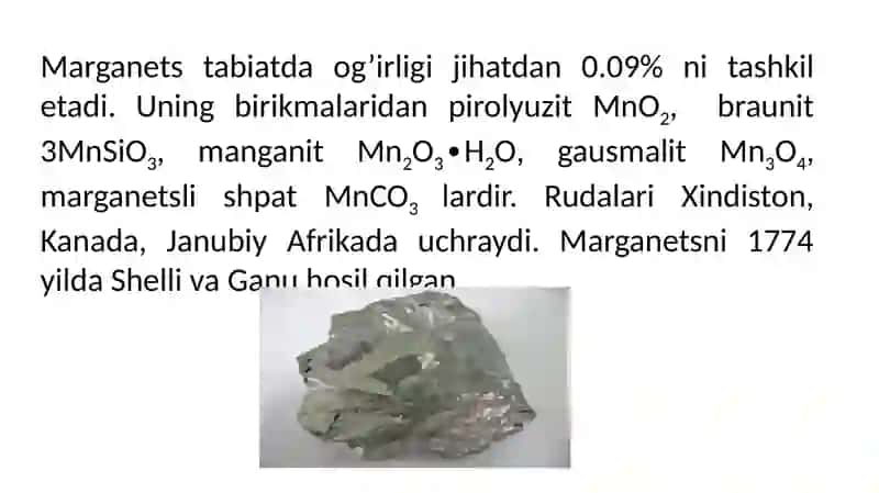 Marganes guruhchasi elementlari 4
