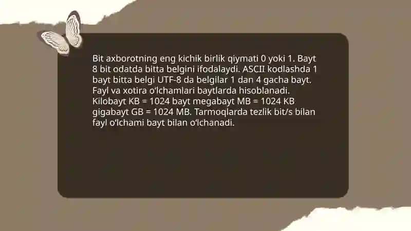 Axborotlarning kompyuterda tasvirlanishi 4