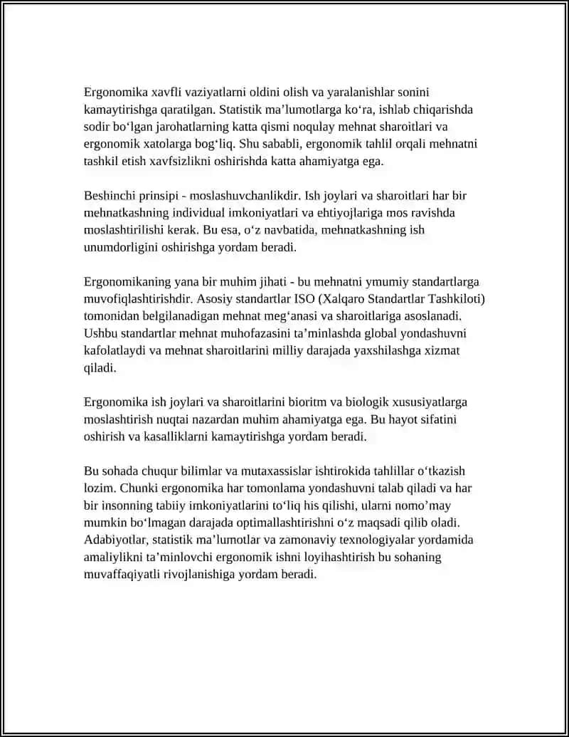 MEHNAT MUHOFAZASI QILISH DA ERGONOMIKANING AHAMIYATI 4