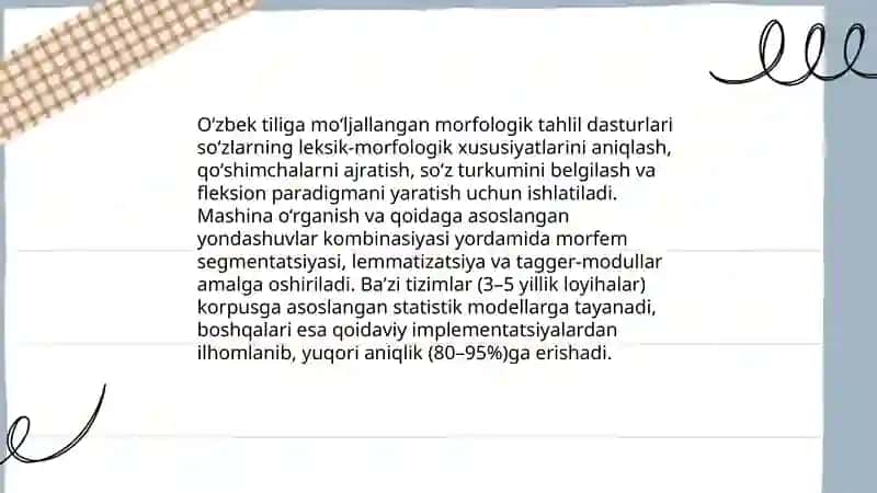 Kompyuter lingvistikasi. Tillarning intensiv o'rganish dasturlari 4
