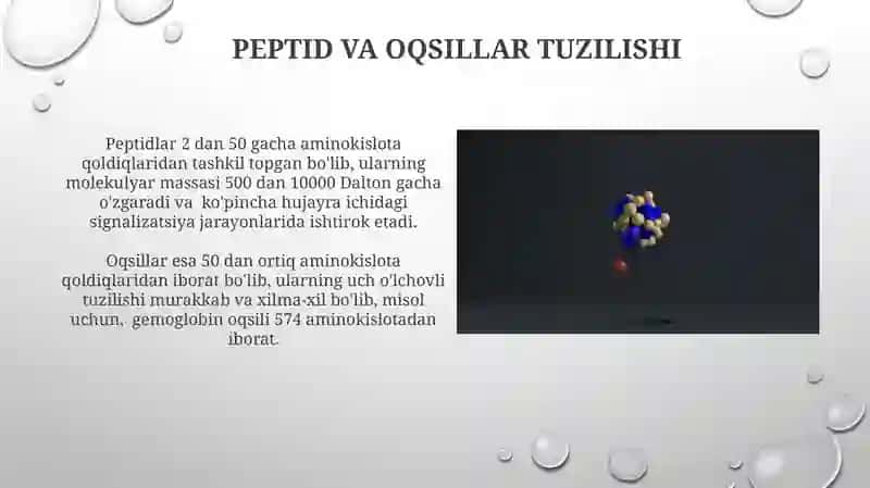 Peptit va oqsillarni fizik kimyoviy xossalari 4