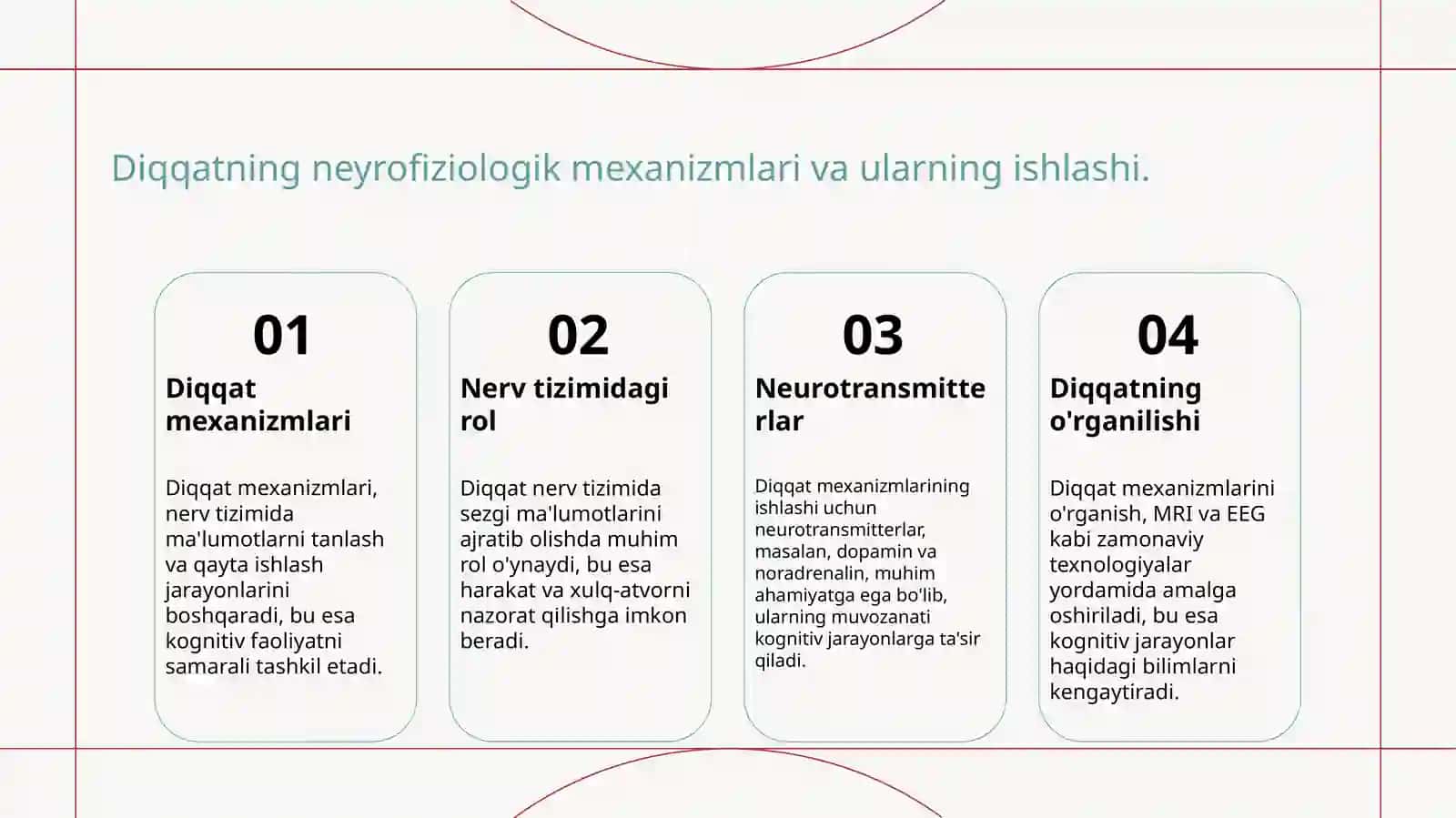 Diqqat va uning nerv fiziologik asoslari. Sezgilar haqida tushuncha va uning qonuniyatlari 4