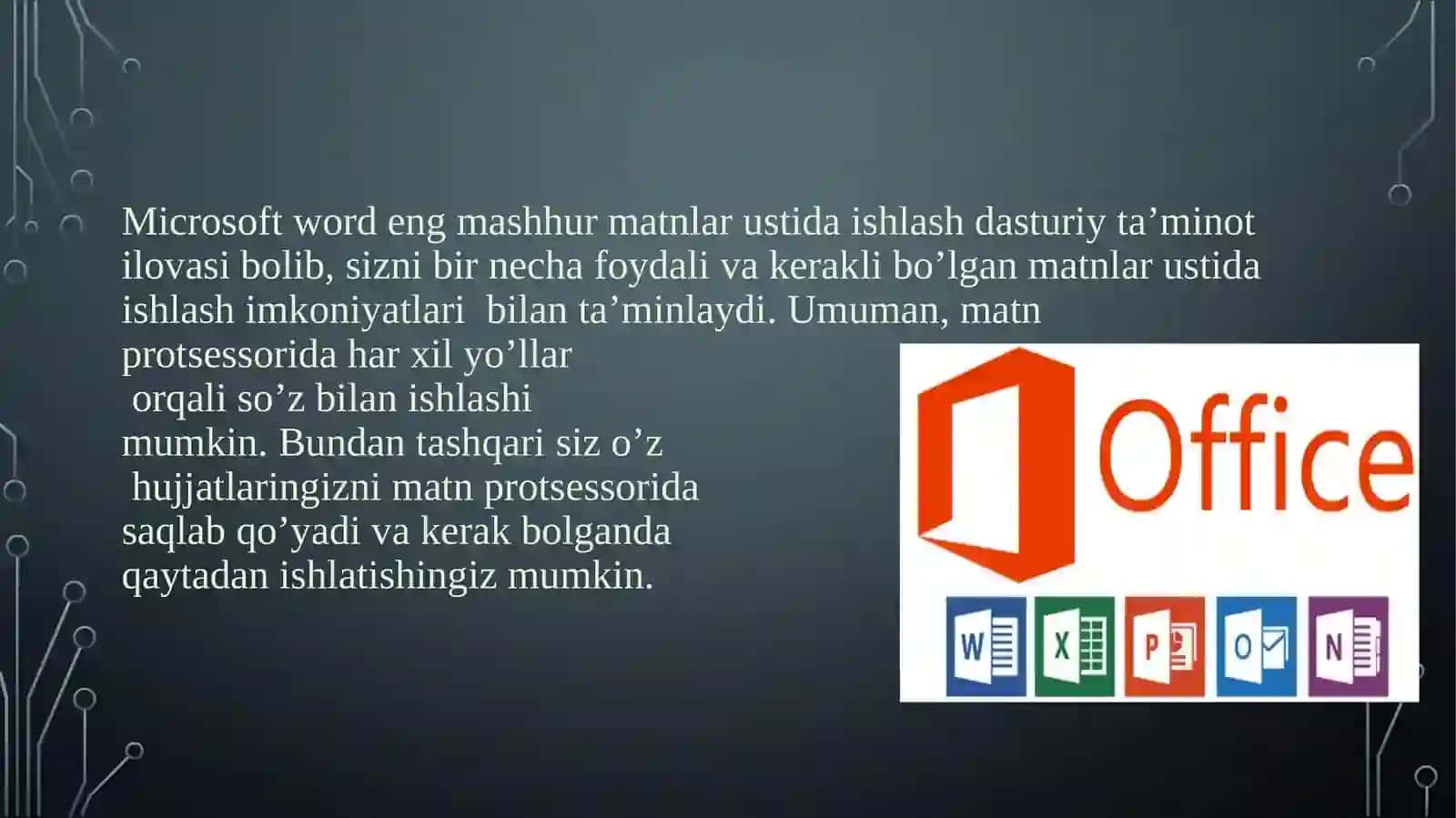 MATNLI MALUMOTLARNI QAYTA ISHLASH DASTURLARINING IMKONIYATLARI 4