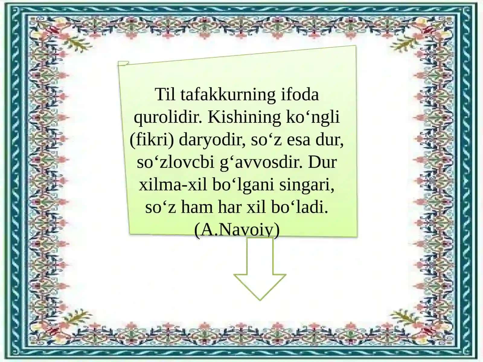 FALSAFIY TAFAKKUR VA TIL TA’LIMI. ONA TILI O‘QITISH METODIKASIGA GLOBAL TA’LIMNI TATBIQ ETISH MAZMUNI 4