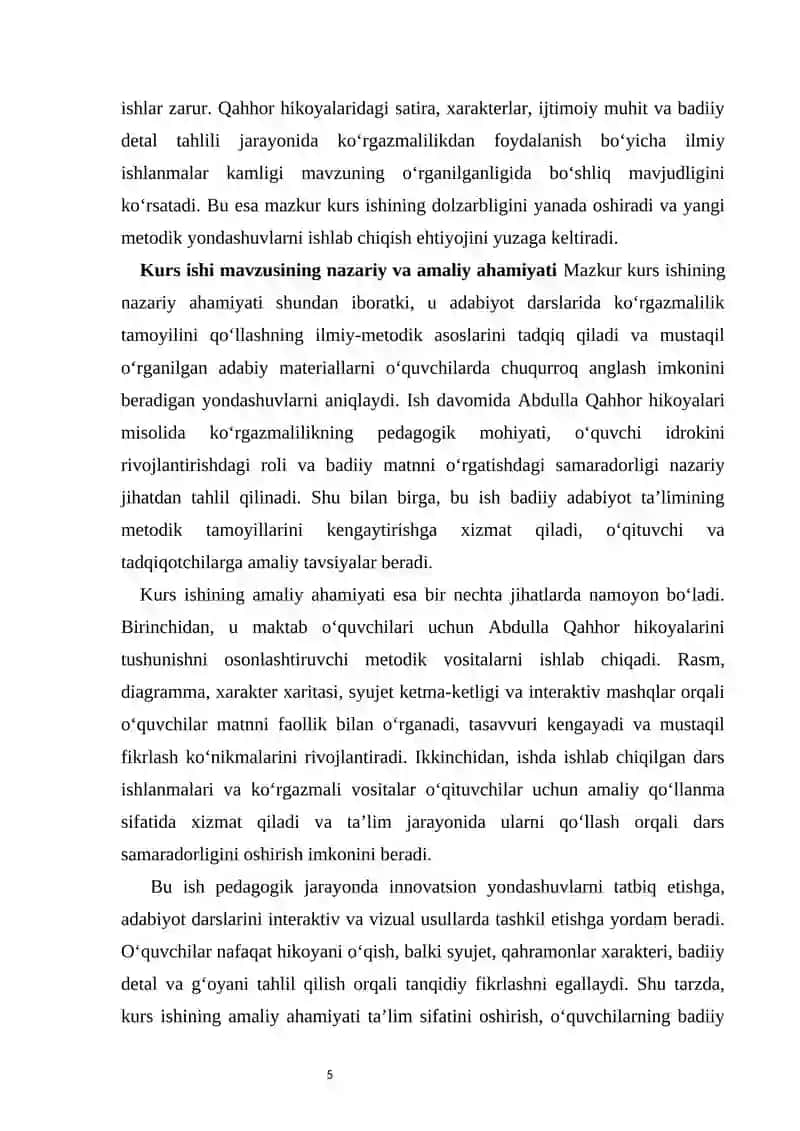 Abdulla Qahhor hikoyalarini ko‘rgazmalilik asosida o‘rganish 4