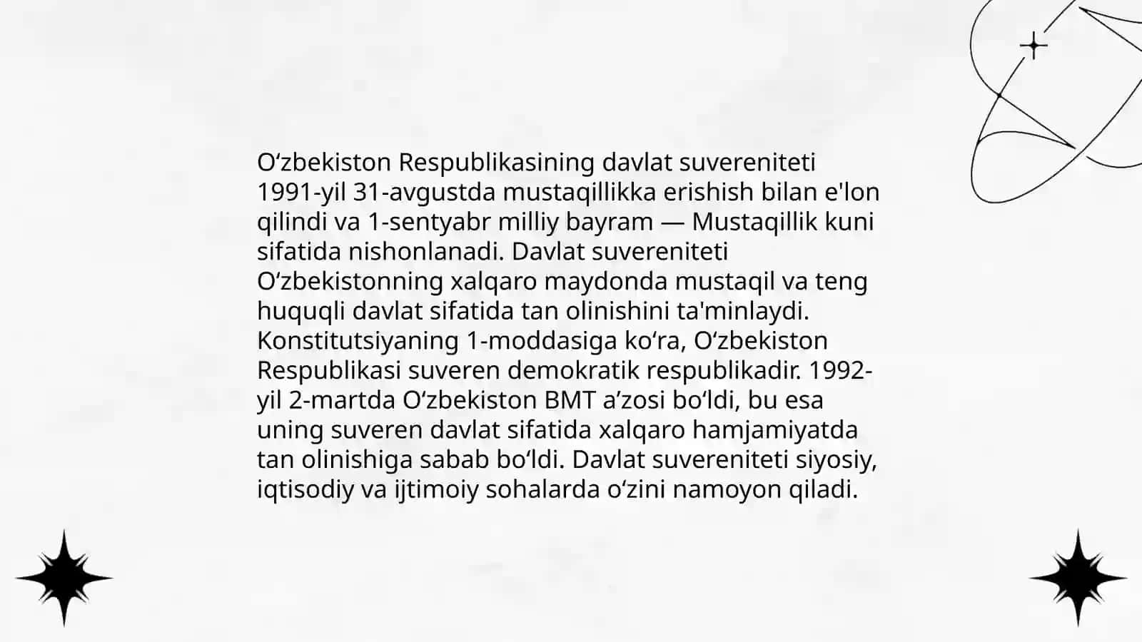 Mustaqillik Oʻzbekiston Respublikasining tashkil topishi va uning tarixiy ahamiyati 4