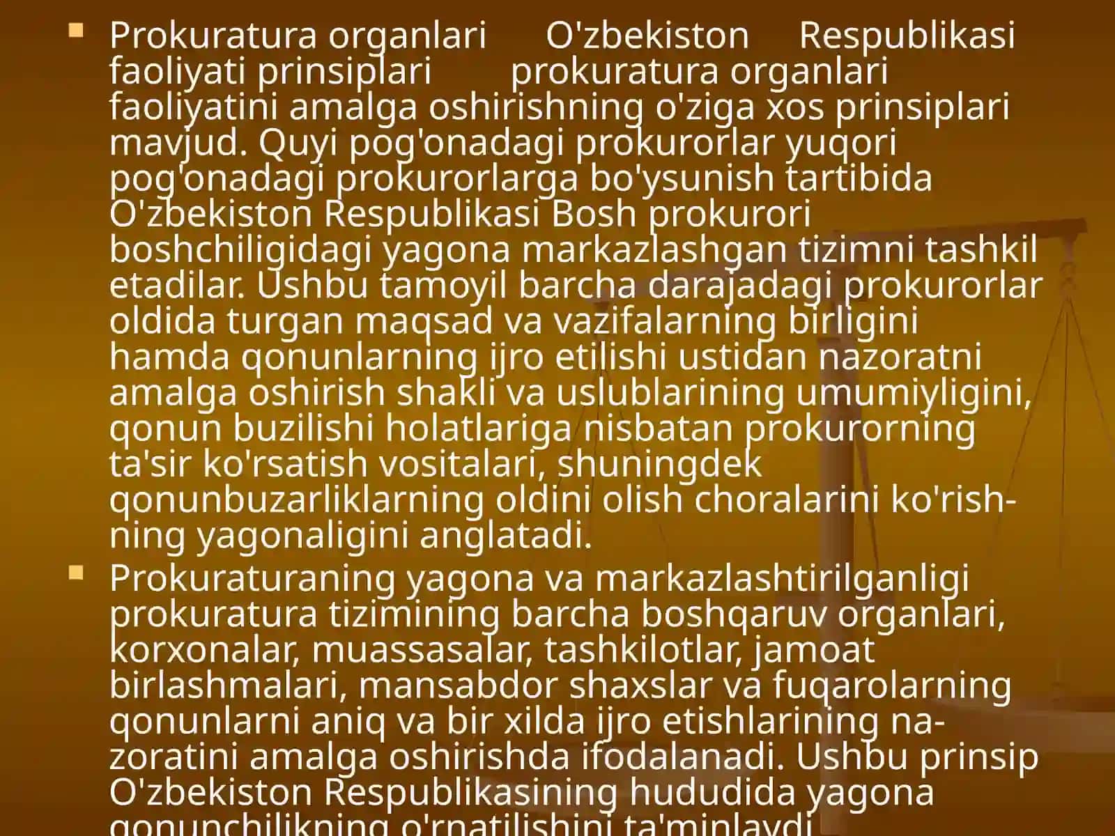 O'zbekiston respublikasidaprokuratura organlarining huquqiy asoslari 4