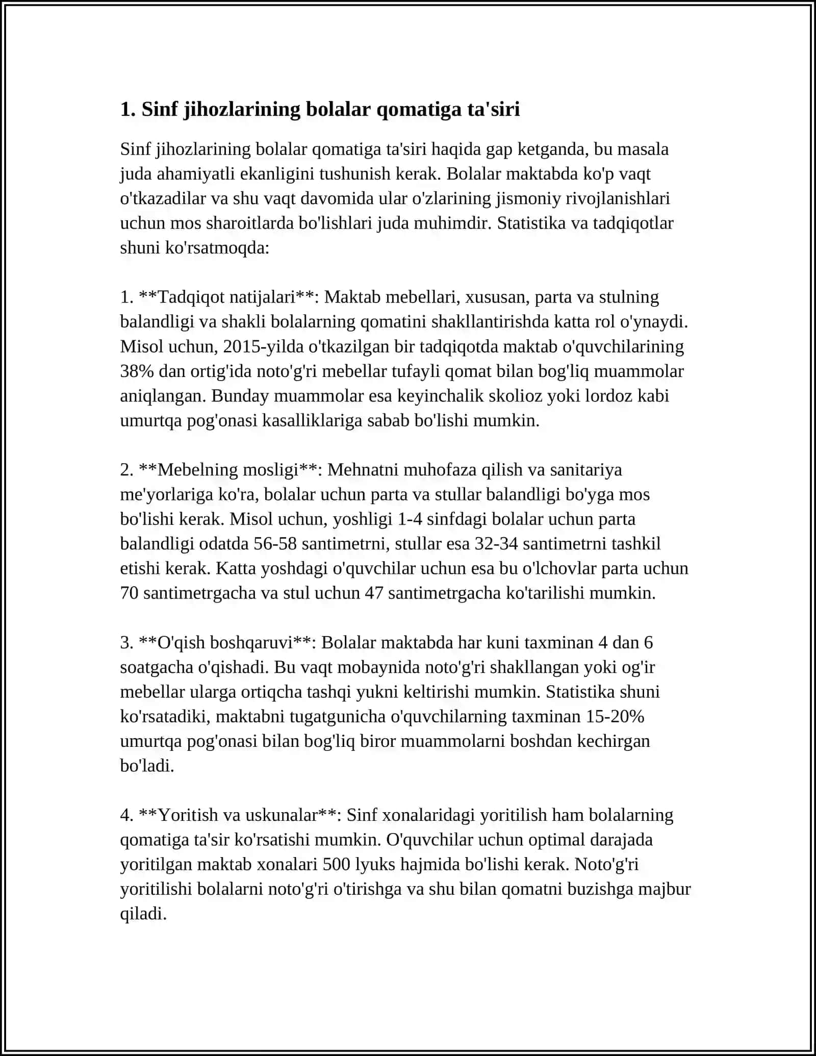 BOLALARNING QAD-QOMATINI SHAKLLANISHIGA SINF VA SINF JIHOZLARINING TA' SIRINI O'RGANISH 4