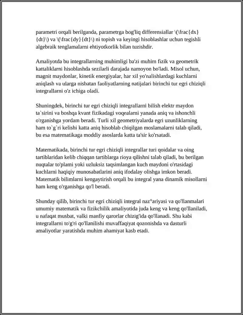 BIRINCHI TUR EGRI CHIZIQLI INTEGRALLAR 4